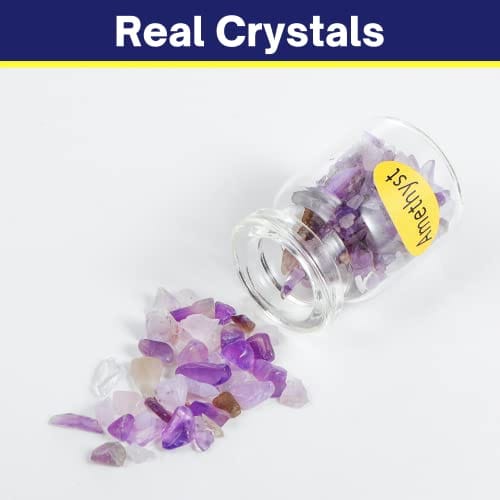 Crystals for Witchcraft in Clear Glass Bottles