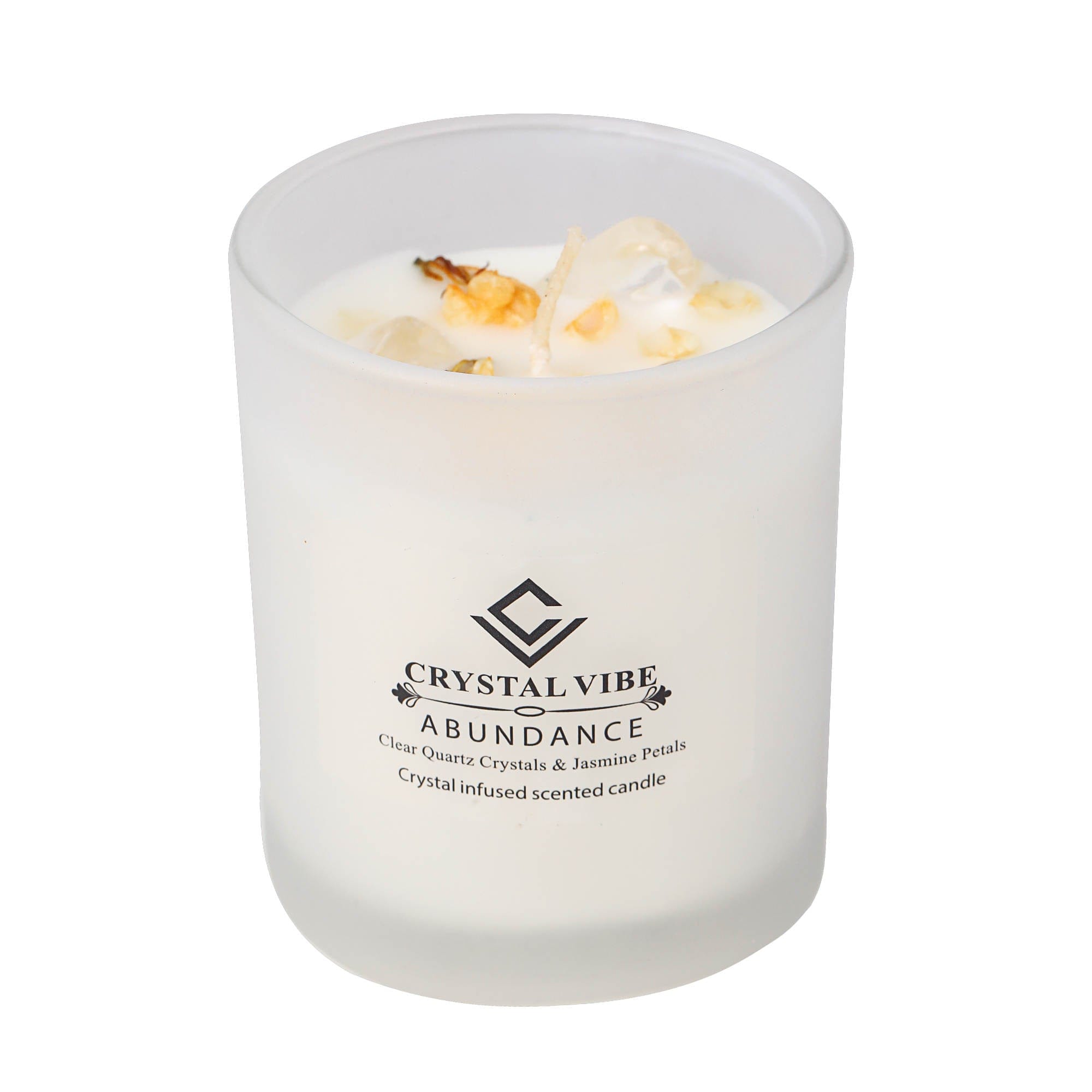Jasmine Scented Crystal Candle Crystal Vibe