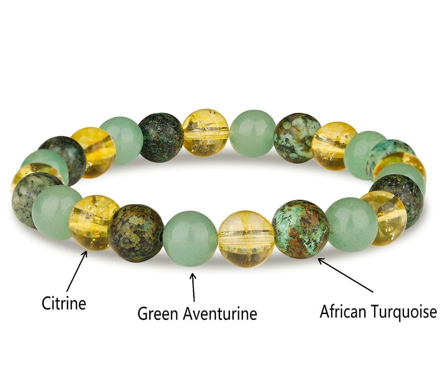 Wealth Turquoise Beaded Crystal Bracelet