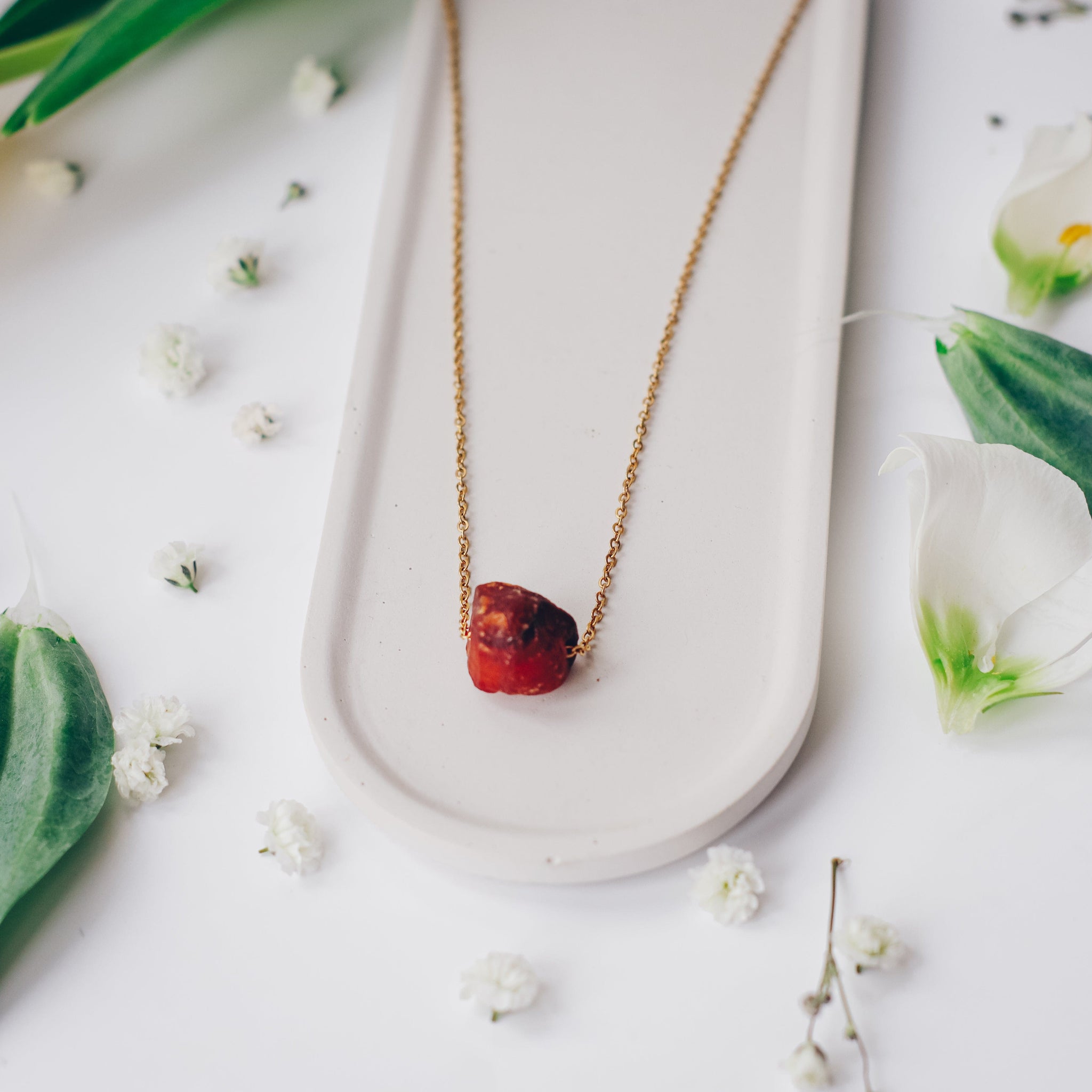 Carnelian Crystal Wire Wrapped Necklace with Rose Gold dipped silver c –  briellacrystals